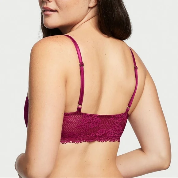 Victoria's Secret Love Cloud Claret Red Lined Wireless Lounge Bra Small DD Cup - Picture 7 of 7